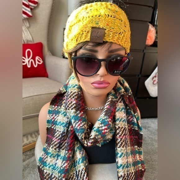 C.C Accessories - ❄️NWOT C.C knit speckle mustard yellow headband wrap hat